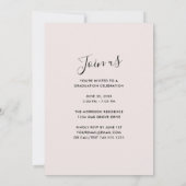 Invitation Élégante Typographie Pink & Black Graduation Party (Dos)