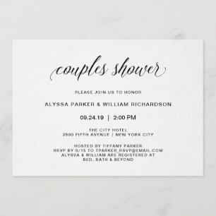 Invitation Élégante typographie simple  Douche pour couples