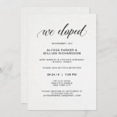 Invitation Élégante Typographie Simple Nous nous sommes enfui (Devant / Derrière)