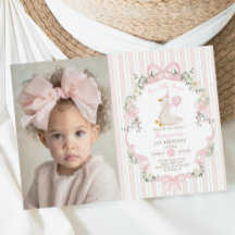 Élégante une oie sotte rose Bow fille 1er annivers