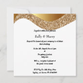 INVITATION ÉLÉGANTE VAGUE DE PARTIES SCINTILLANT D'OR NOIR (Devant)