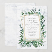 Invitation Élégante Végétation (Devant / Derrière)
