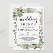 Invitation Élégante végétation boho mariage de feuillage succ (Devant)