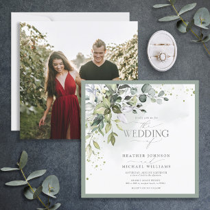 Invitation Elégante végétation botanique Aquarelle florale Ph