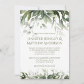 Invitation Élégante végétation Botanique - Vert olive  (Devant)