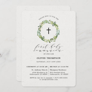 Invitation Élégante végétation Eucalyptus Wreath Première com