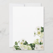 Invitation Élégante végétation florale blanche avec Baptême c (Dos)