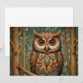 Invitation Élégante végétation forestière de hibou rétro (Devant / Derrière)