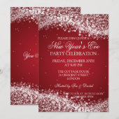 Invitation Élégante veille de la Saint-Sylvestre qui éclate d (Devant / Derrière)