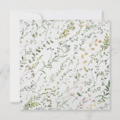 Invitation Elégante verdure Aquarelle Fête des mariées floral (Dos)