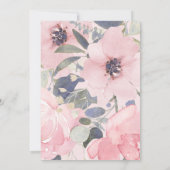 Invitation Élégante verdure Baby shower floral rose (Dos)