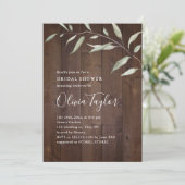 Invitation Élégante verdure bois comté rustique douche de mar (Debout devant)