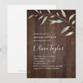 Invitation Élégante verdure bois comté rustique douche de mar (Devant / Derrière)