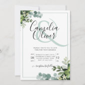 Invitation Elégante verdure Botanique Ampersand Mariage Invit (Devant)