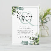Invitation Elégante verdure Botanique Ampersand Mariage Invit (Debout devant)