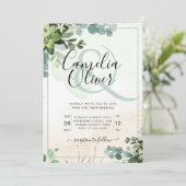 Invitation Elégante verdure Botanique Ampersand Mariage Invit (Debout devant)