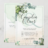 Invitation Elégante verdure Botanique Ampersand Mariage Invit (Devant / Derrière)