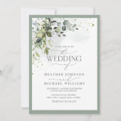 Invitation Elégante verdure botanique Aquarelle florale (Devant)