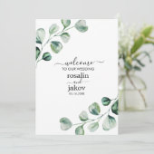 Invitation Élégante verdure botanique mariage (Debout devant)