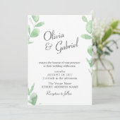 Invitation Elégante verdure botanique. Mariage simple (Debout devant)