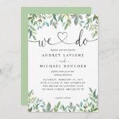 Invitation Elégante verdure botanique NOUS FAISONS Mariage du (Devant / Derrière)