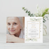 Invitation Élégante verdure Célébration de la vie Photo (Debout devant)