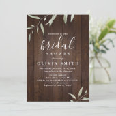 Invitation Elégante verdure comté bois rustique nuptiale douc (Debout devant)