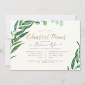 Invitation Élégante Verdure, Dîner De Répétition Eucalyptus L (Devant)