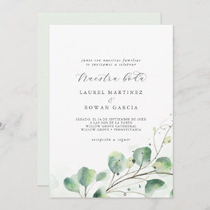 Invitation Elégante verdure Espagnol Nuestra Boda Mariage
