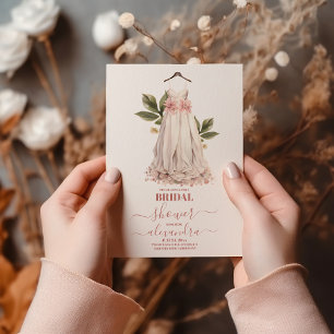 Invitation Élégante verdure et Fête des mariées de robe Maria