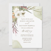 Invitation Elégante verdure et vert Mariage Aquarelle (Devant)