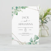 Invitation Elégante verdure Eucalyptus Feuille Mariage (Debout devant)