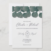 Invitation Elégante verdure Eucalyptus Feuille Rustique (Devant)