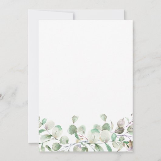 Invitation Elégante verdure Eucalyptus Mariage (Dos)