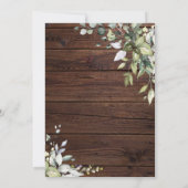 Invitation Élégante verdure Fête des mariées en bois rustique (Dos)