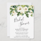 Invitation Elégante verdure Fête des mariées florale blanche (Devant)