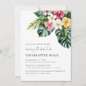 Invitation Élégante verdure Fête des mariées tropicale floral (Devant)