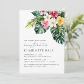 Invitation Élégante verdure Fête des mariées tropicale floral (Debout devant)