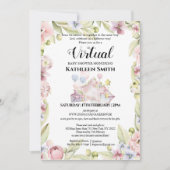 Invitation Elégante verdure fleurie Aquarelle Douche virtuell (Devant)