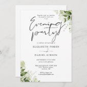 Invitation Elégante verdure Floral Mariage soirée (Devant / Derrière)
