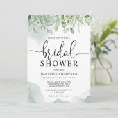 Invitation Elégante verdure Florale Eucalyptus Fête des marié (Debout devant)