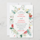 Invitation Elégante verdure Florale Mariage d'hiver (Devant)