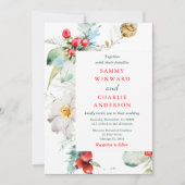 Invitation Elégante verdure Florale Mariage d'hiver (Devant)