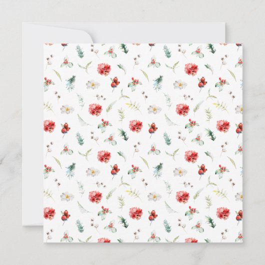 Invitation Elégante verdure Florale Mariage d'hiver (Dos)