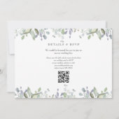 Invitation Élégante verdure Florale Photo QR Code Mariage (Dos)
