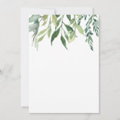 Invitation Elégante verdure Funérailles Célébration de la vie (Dos)