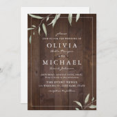 Invitation Élégante verdure grange bois comté mariage rustiqu (Devant / Derrière)