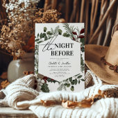 Invitation Élégante verdure hivernale Dîner de répétition