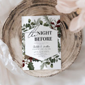 Invitation Élégante verdure hivernale Dîner de répétition