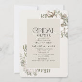 Invitation Élégante verdure hivernale Fête des mariées floral (Devant)